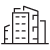 skyscraper outline representing urban architecture with five stories visible